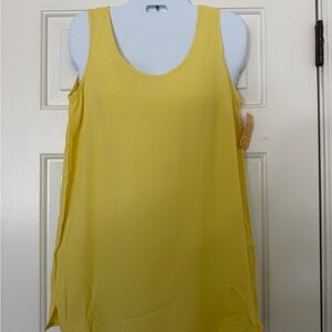 La Moda Yellow Sleeveless Tunic Tank Top $125 Retail